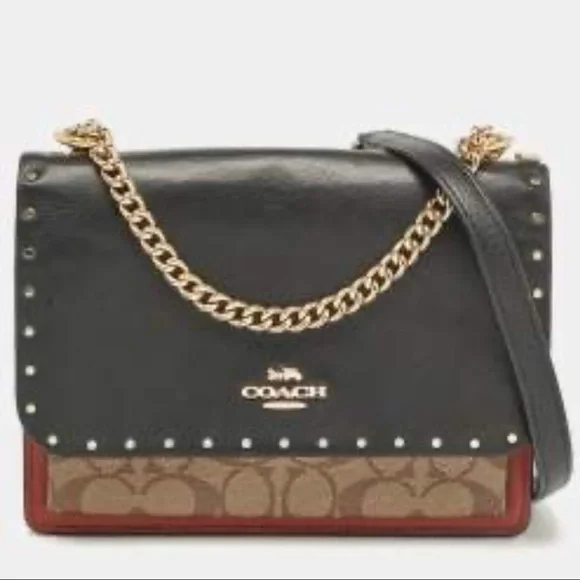 Stunning! COACH Klare Crossbody Bag coated Signature Canvas, leather snakeskin. - Picture 2 of 10